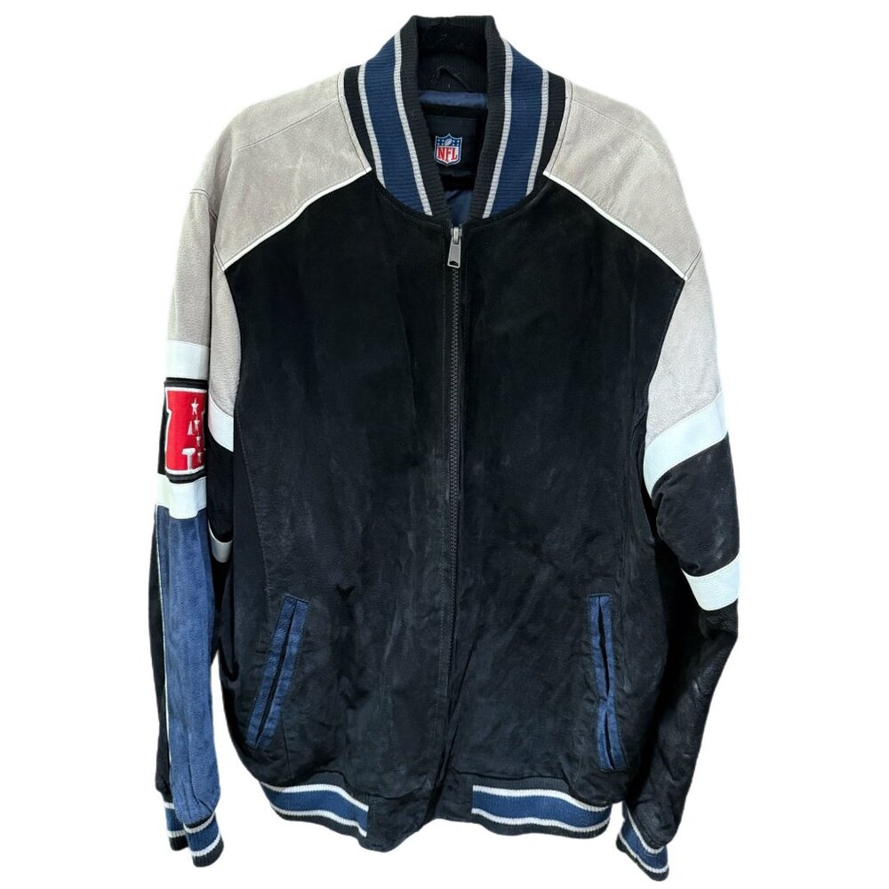NFL Men’s XL New England Patriots Suede Leather Varsity Jacket G111 **READ**